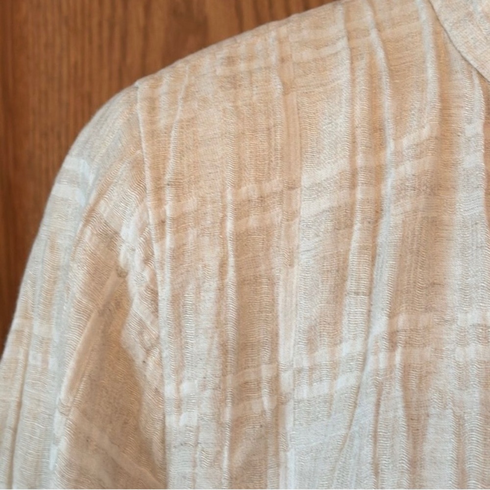 Eileen Fisher Cream Linen Open Blazer - Picture 6 of 10